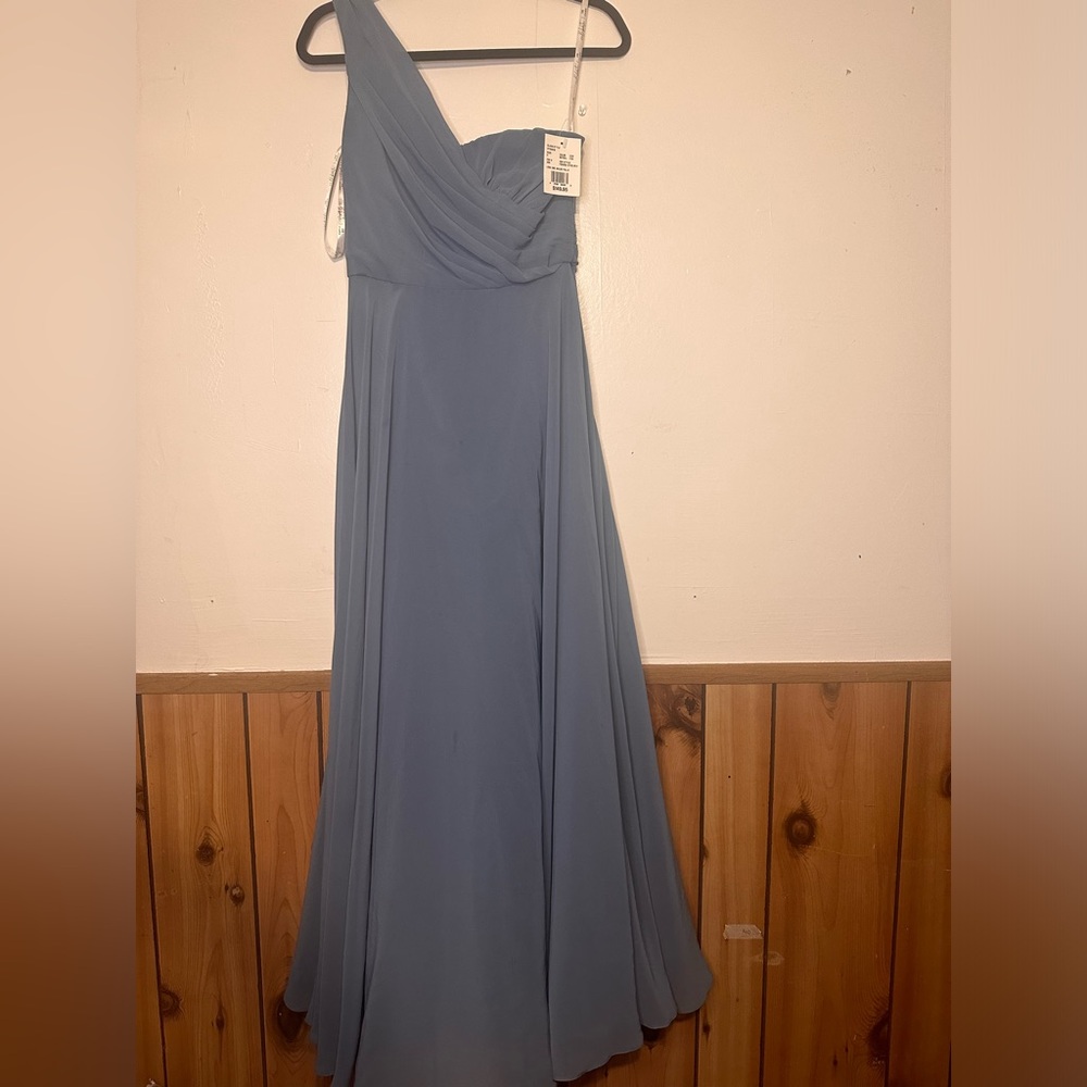Celebrate It One-Shoulder Elegant Dress in Blue